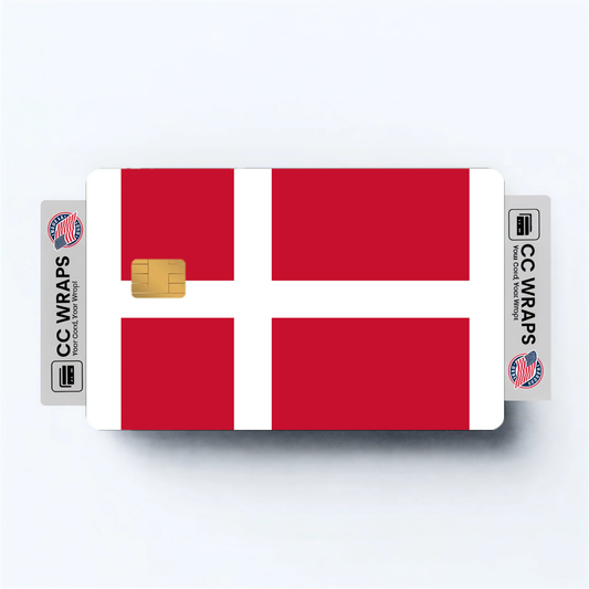 2PK Denmark Flag Credit Card Sticker Skin Vinyl Decal Protector