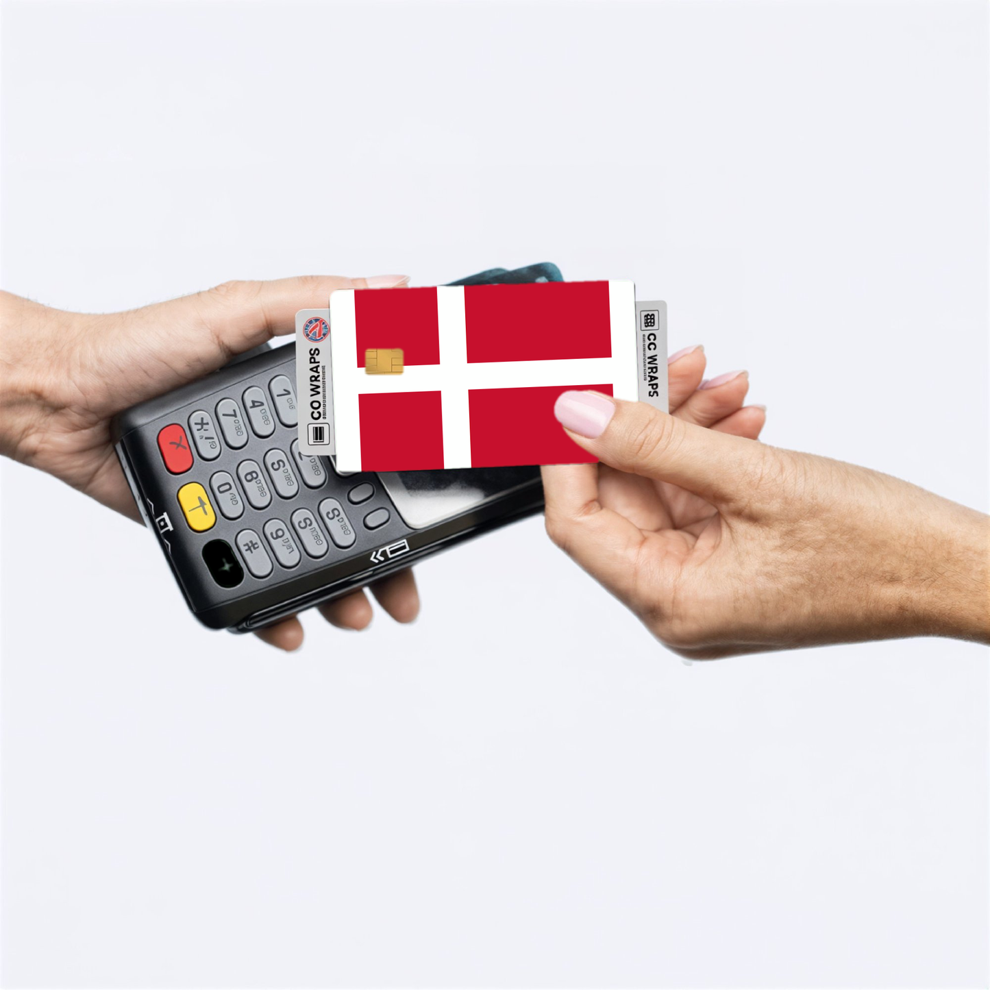 2PK Denmark Flag Credit Card Sticker Skin Vinyl Decal Protector