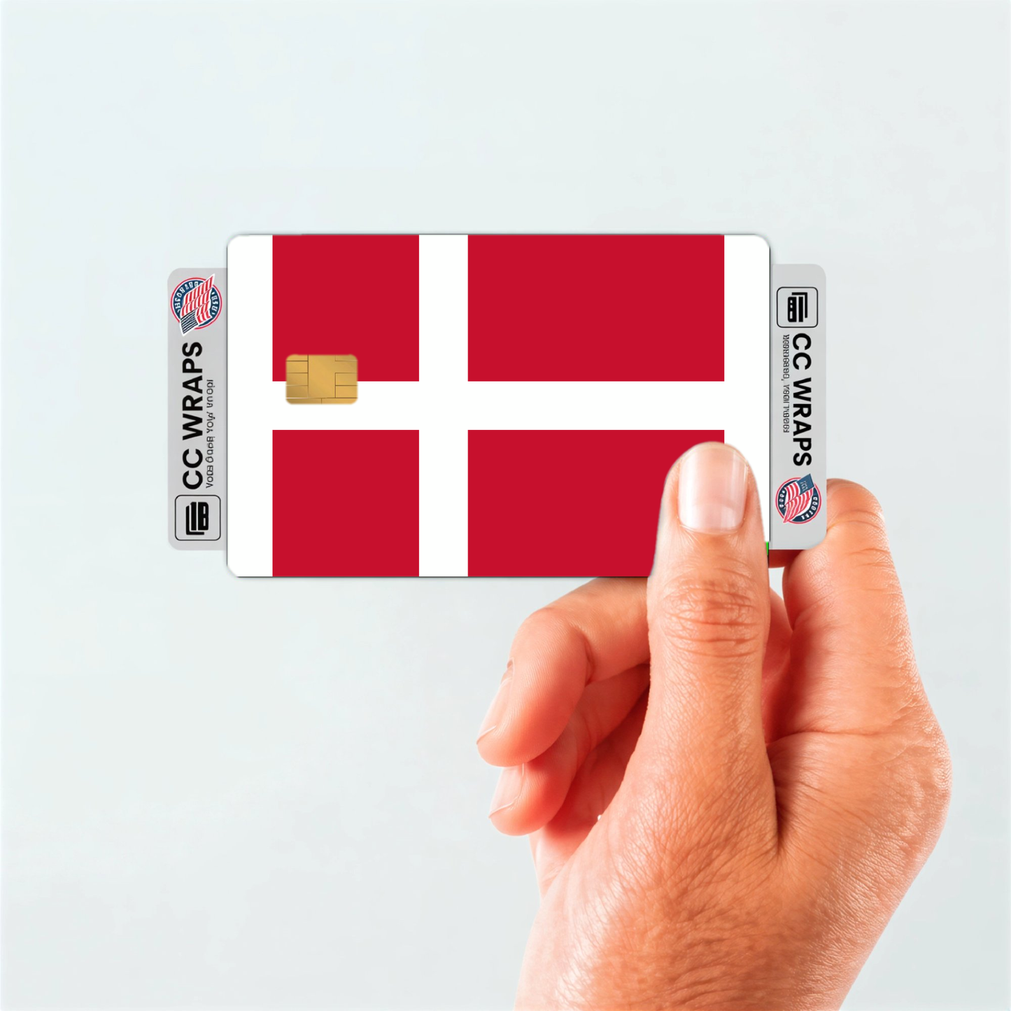 2PK Denmark Flag Credit Card Sticker Skin Vinyl Decal Protector