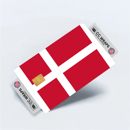 2PK Denmark Flag Credit Card Sticker Skin Vinyl Decal Protector