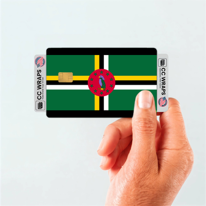 2PK Dominica Flag Credit Card Sticker Skin Vinyl Decal Protector