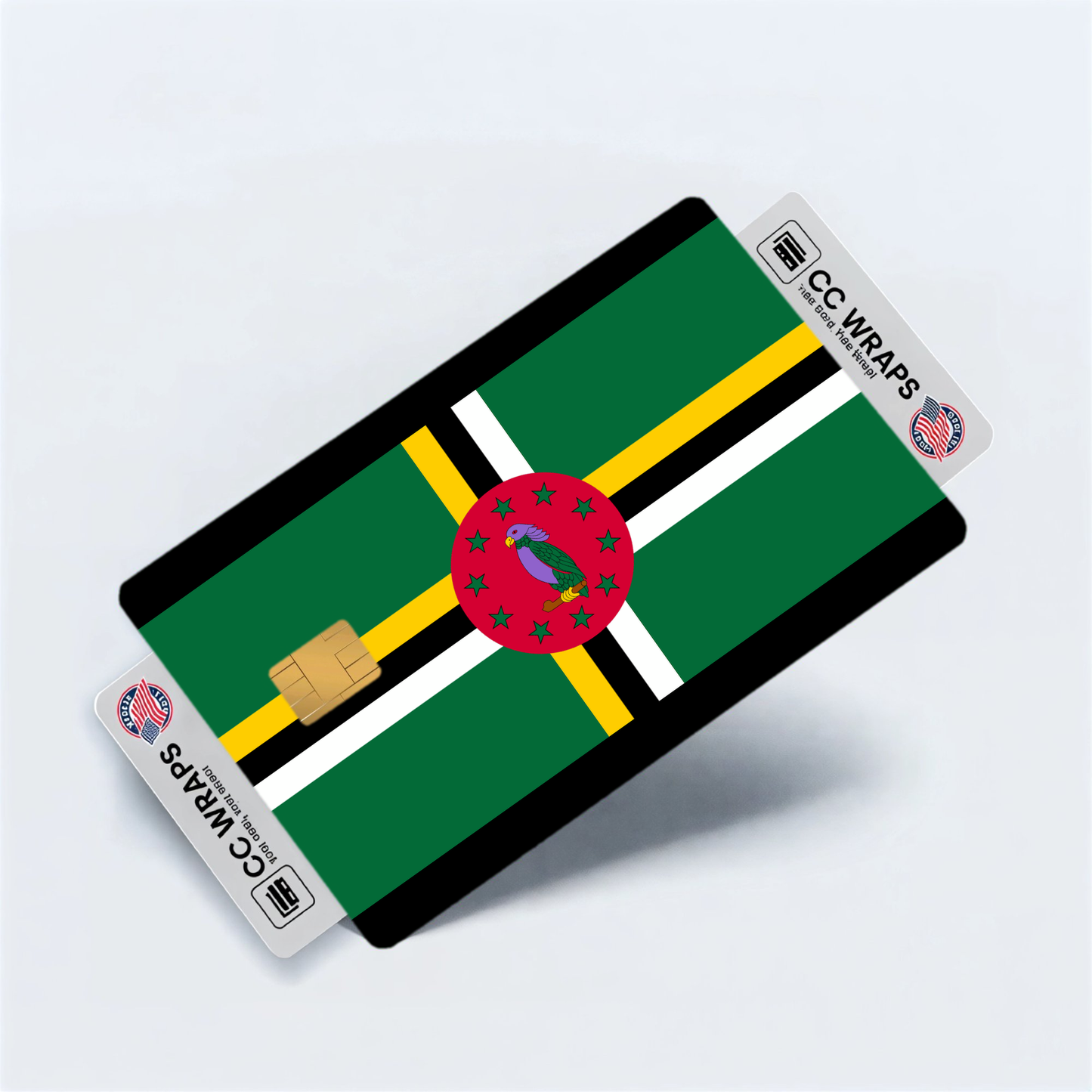 2PK Dominica Flag Credit Card Sticker Skin Vinyl Decal Protector