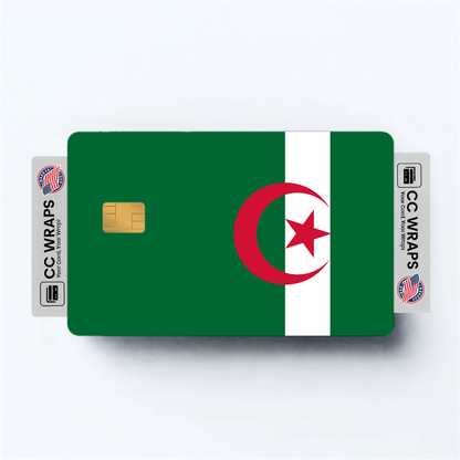 2PK Algeria Flag Credit Card Sticker Skin Vinyl Decal Protector
