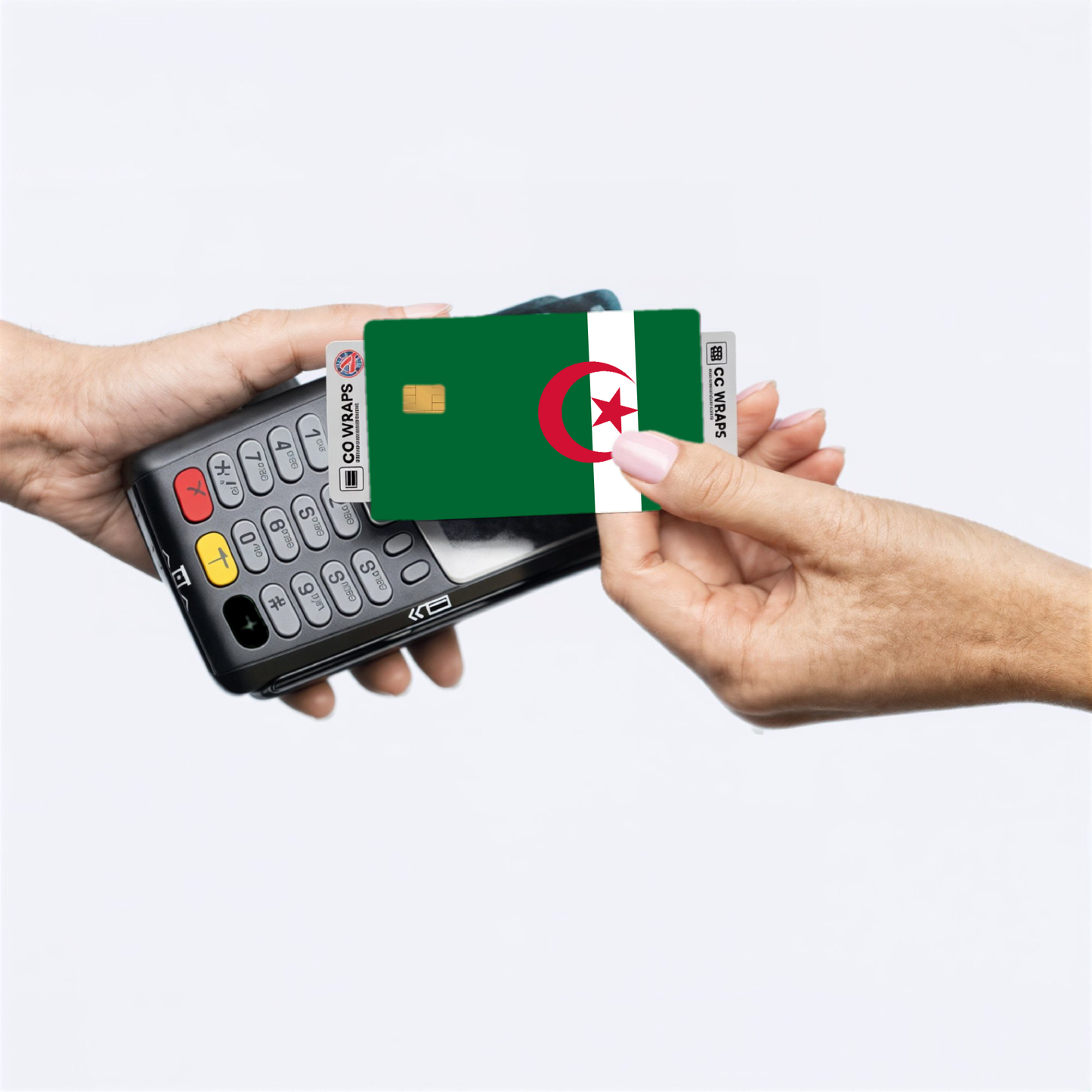 2PK Algeria Flag Credit Card Sticker Skin Vinyl Decal Protector