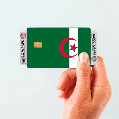 2PK Algeria Flag Credit Card Sticker Skin Vinyl Decal Protector