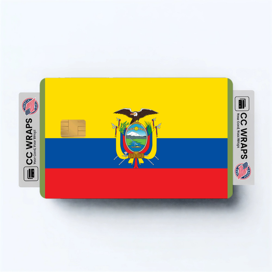 2PK Ecuador Flag Credit Card Sticker Skin Vinyl Decal Protector