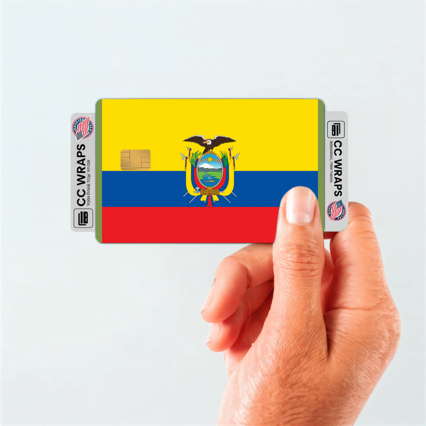 2PK Ecuador Flag Credit Card Sticker Skin Vinyl Decal Protector