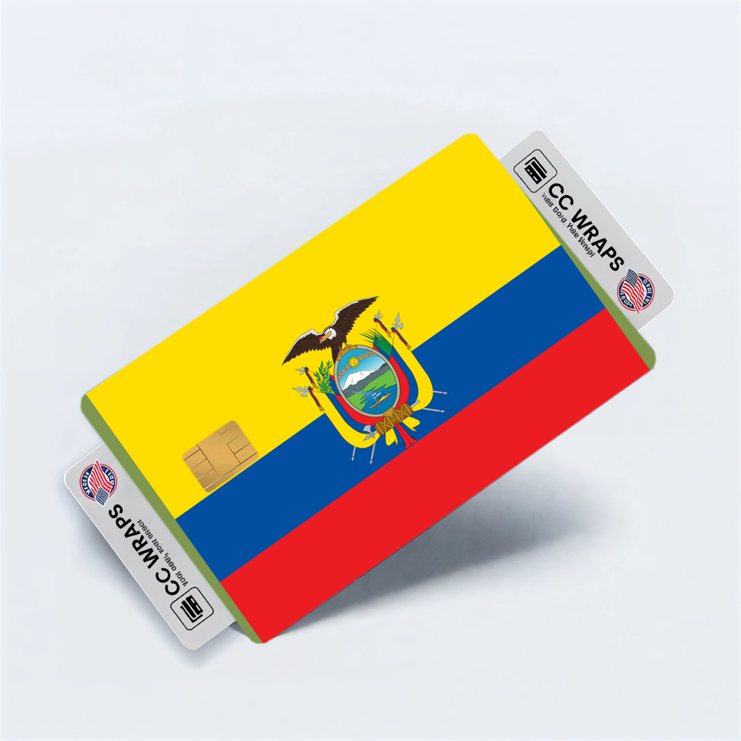 2PK Ecuador Flag Credit Card Sticker Skin Vinyl Decal Protector