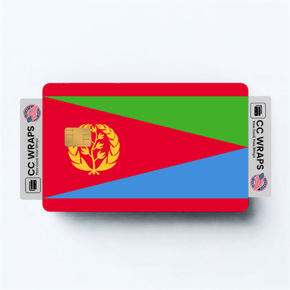 2PK Eritrea Flag Credit Card Sticker Skin Vinyl Decal Protector