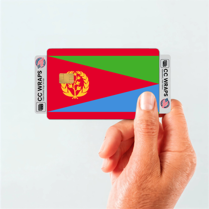 2PK Eritrea Flag Credit Card Sticker Skin Vinyl Decal Protector