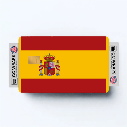 2PK Spain Flag Credit Card Sticker Skin Vinyl Decal Protector