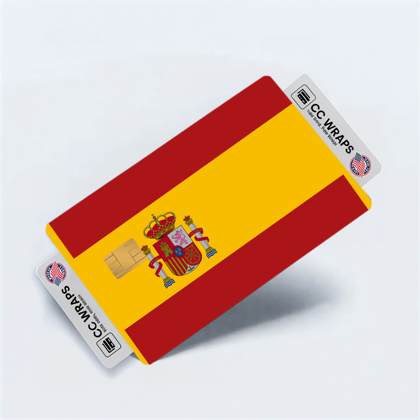 2PK Spain Flag Credit Card Sticker Skin Vinyl Decal Protector