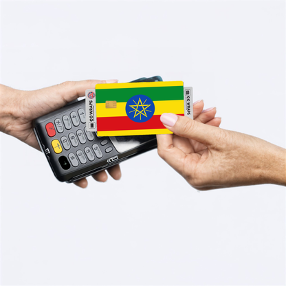 2PK Ethiopia Flag Credit Card Sticker Skin Vinyl Decal Protector