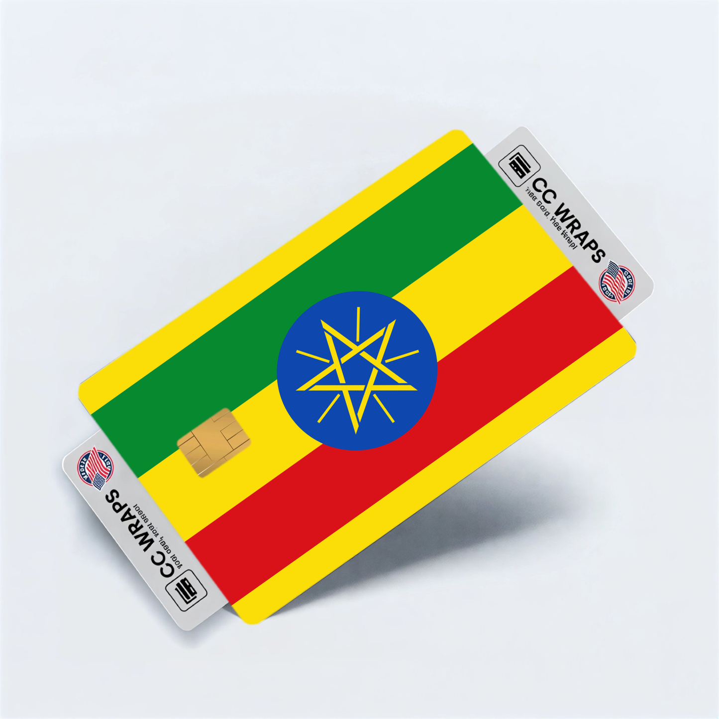 2PK Ethiopia Flag Credit Card Sticker Skin Vinyl Decal Protector