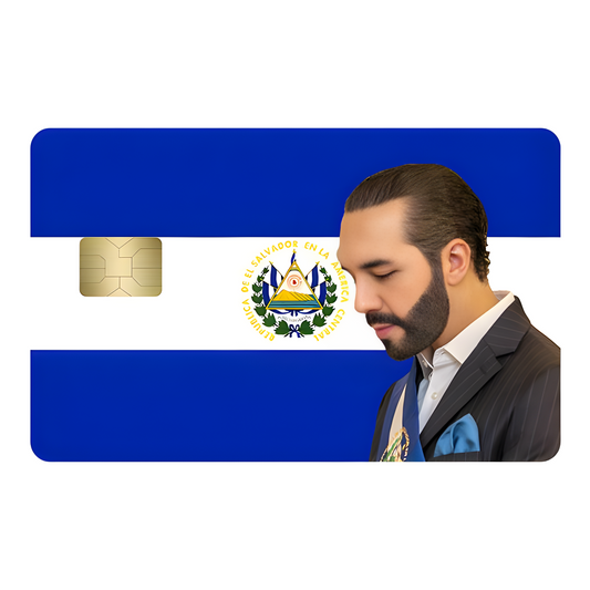 El Salvador With Bukele Fan Art Custom Vinyl Credit Card Sticker by CC Wraps