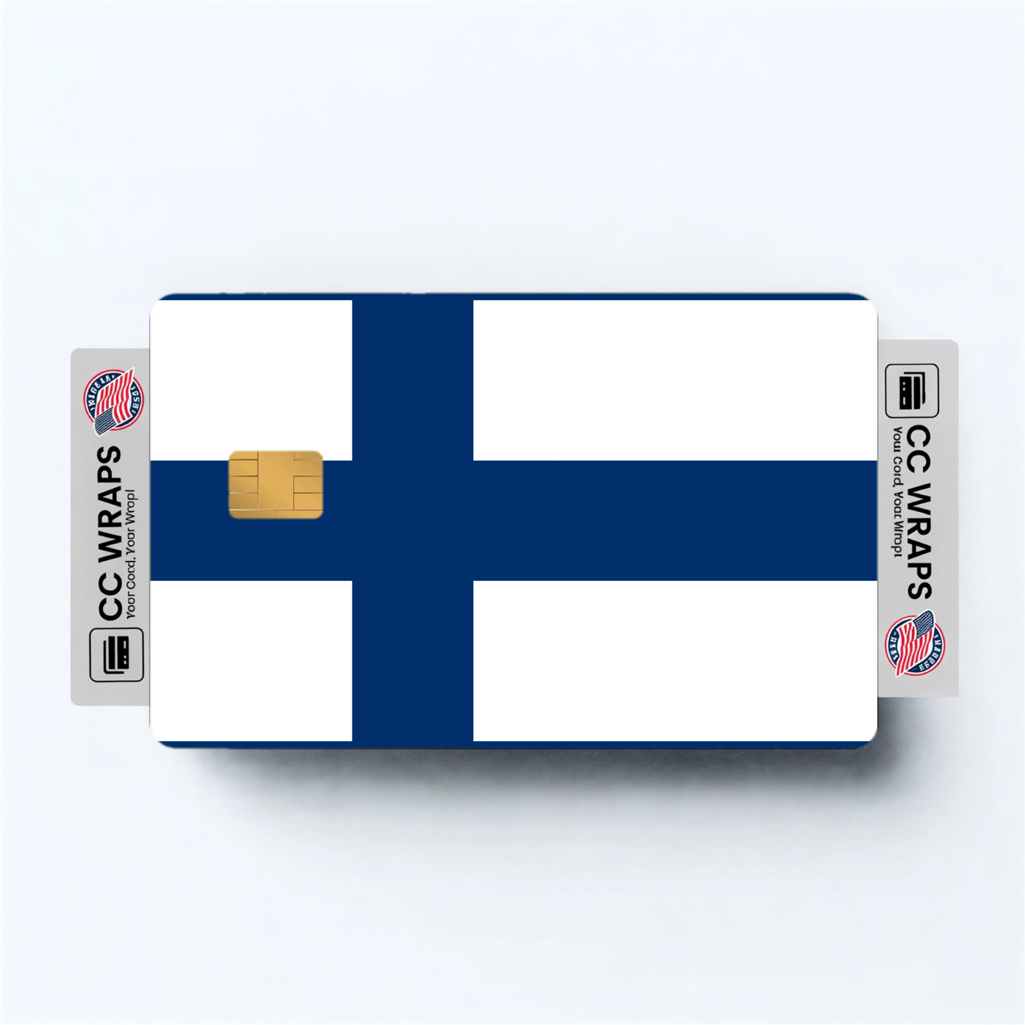 2PK Finland Flag Credit Card Sticker Skin Vinyl Decal Protector