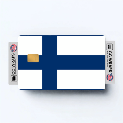 2PK Finland Flag Credit Card Sticker Skin Vinyl Decal Protector