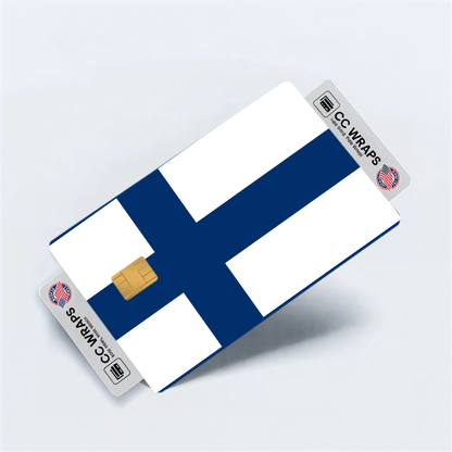 2PK Finland Flag Credit Card Sticker Skin Vinyl Decal Protector