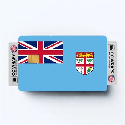 2PK Fiji Flag Credit Card Sticker Skin Vinyl Decal Protector