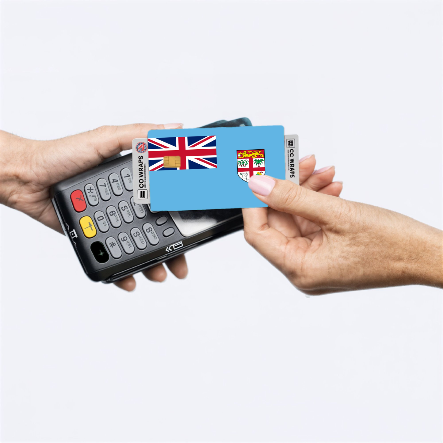 2PK Fiji Flag Credit Card Sticker Skin Vinyl Decal Protector
