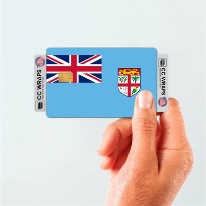 2PK Fiji Flag Credit Card Sticker Skin Vinyl Decal Protector
