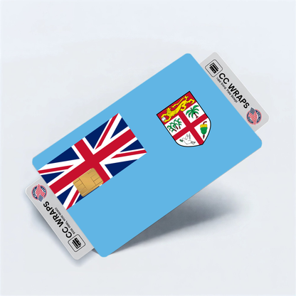 2PK Fiji Flag Credit Card Sticker Skin Vinyl Decal Protector