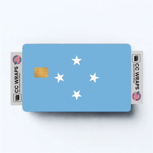 2PK Micronesia, Federated States of Flag Credit Card Sticker Skin Vinyl Decal Protec