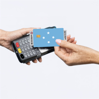 2PK Micronesia, Federated States of Flag Credit Card Sticker Skin Vinyl Decal Protec