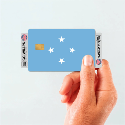 2PK Micronesia, Federated States of Flag Credit Card Sticker Skin Vinyl Decal Protec