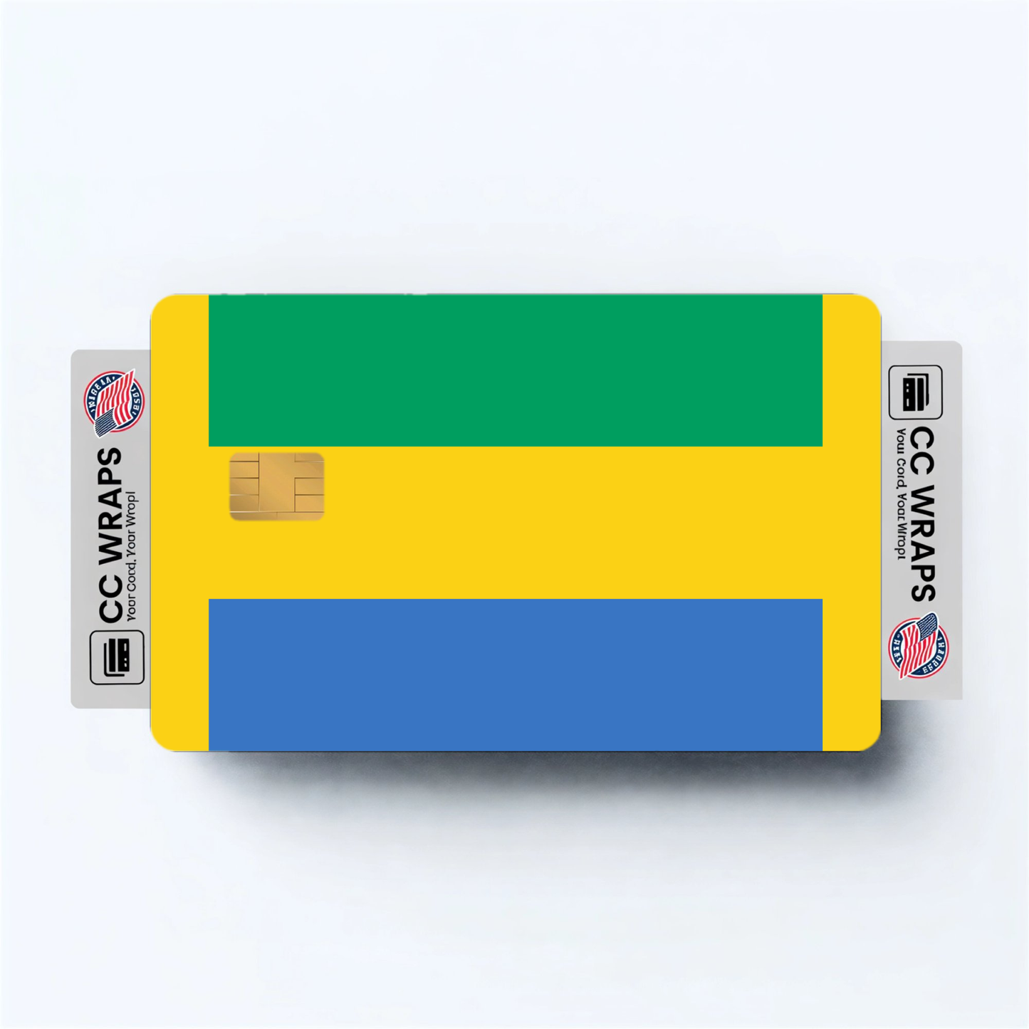 2PK Gabon Flag Credit Card Sticker Skin Vinyl Decal Protector