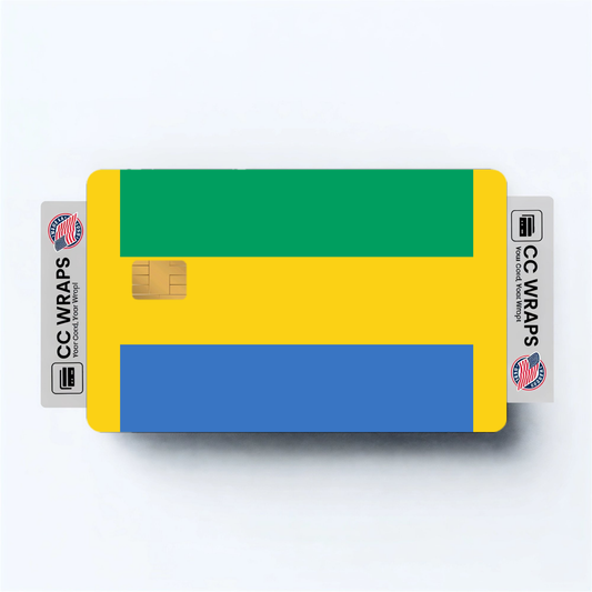 2PK Gabon Flag Credit Card Sticker Skin Vinyl Decal Protector