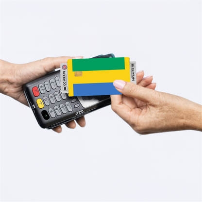 2PK Gabon Flag Credit Card Sticker Skin Vinyl Decal Protector