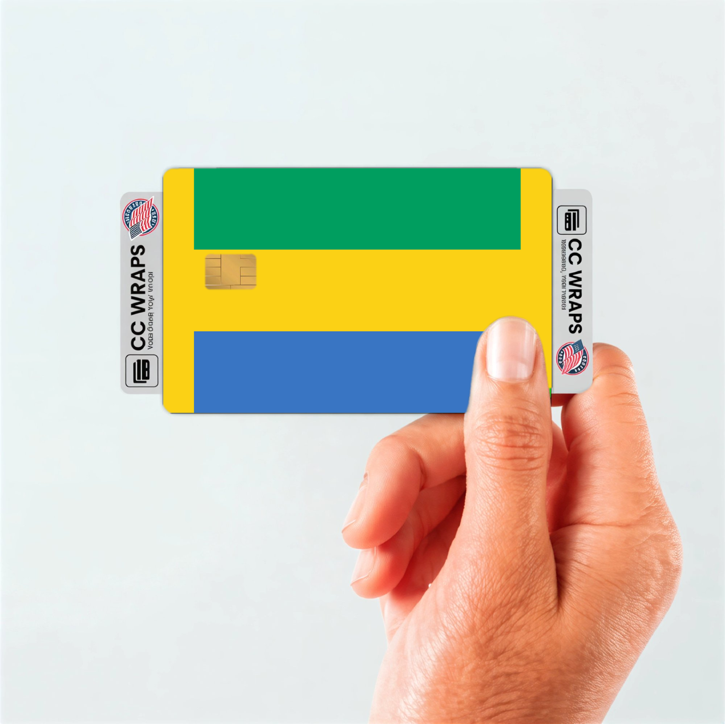 2PK Gabon Flag Credit Card Sticker Skin Vinyl Decal Protector