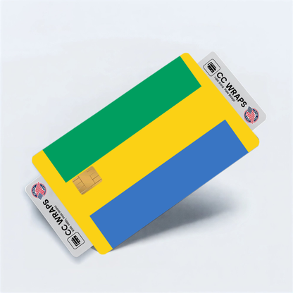 2PK Gabon Flag Credit Card Sticker Skin Vinyl Decal Protector