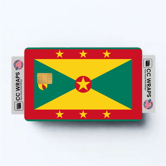 2PK Grenada Flag Credit Card Sticker Skin Vinyl Decal Protector
