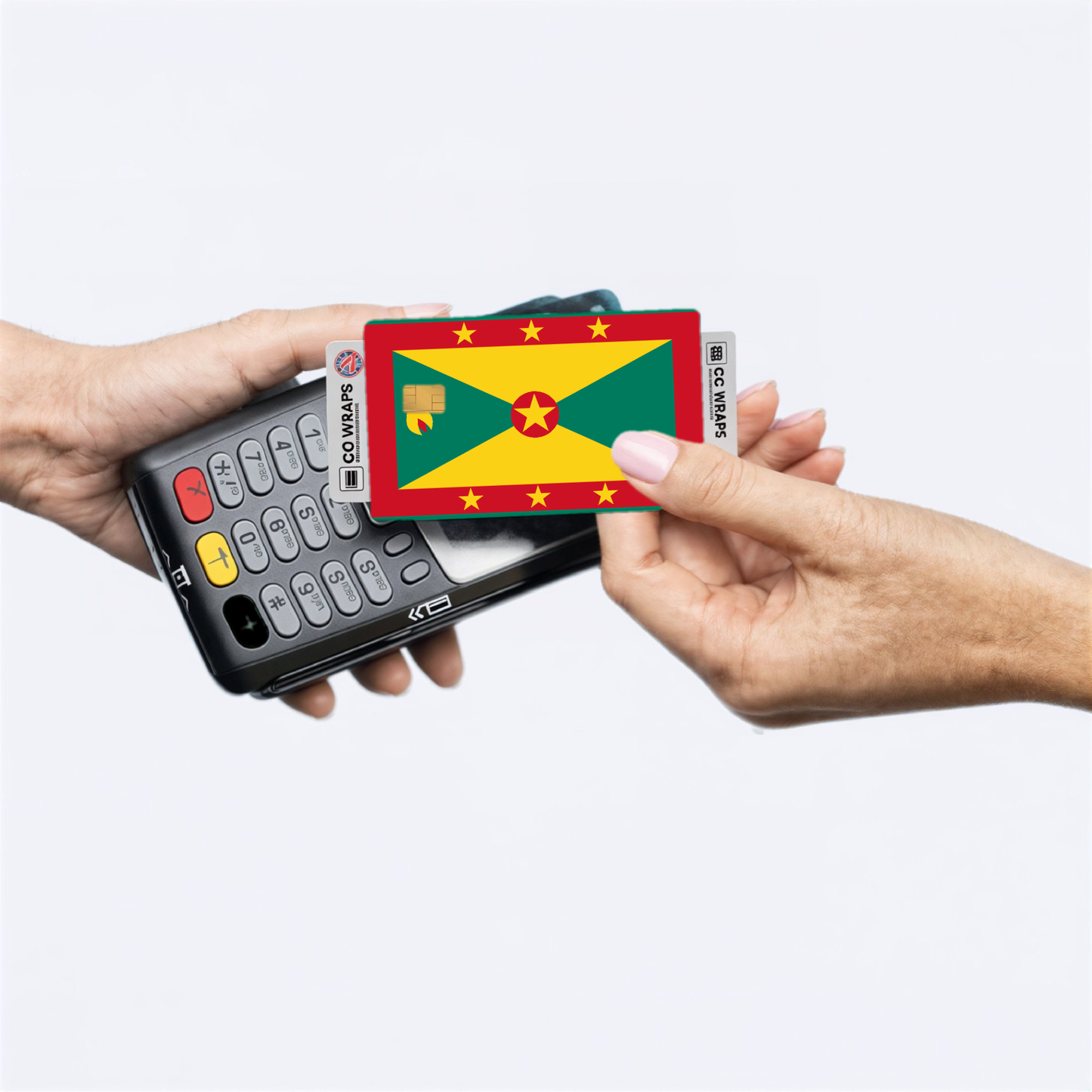 2PK Grenada Flag Credit Card Sticker Skin Vinyl Decal Protector