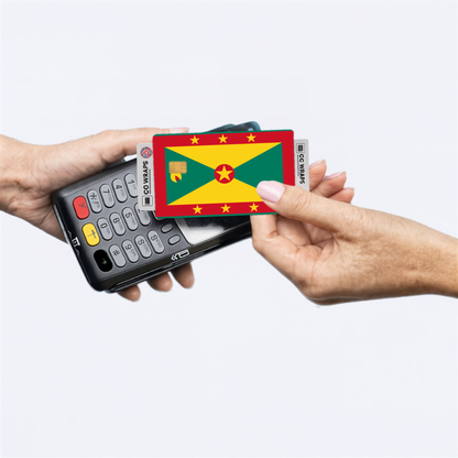 2PK Grenada Flag Credit Card Sticker Skin Vinyl Decal Protector