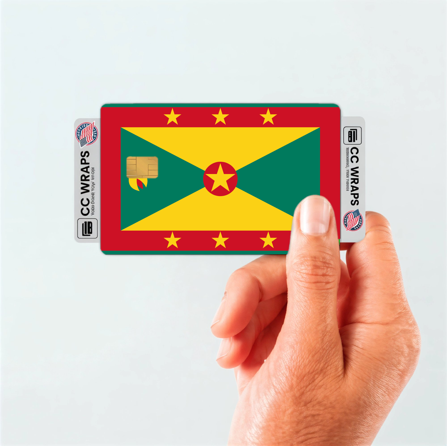 2PK Grenada Flag Credit Card Sticker Skin Vinyl Decal Protector