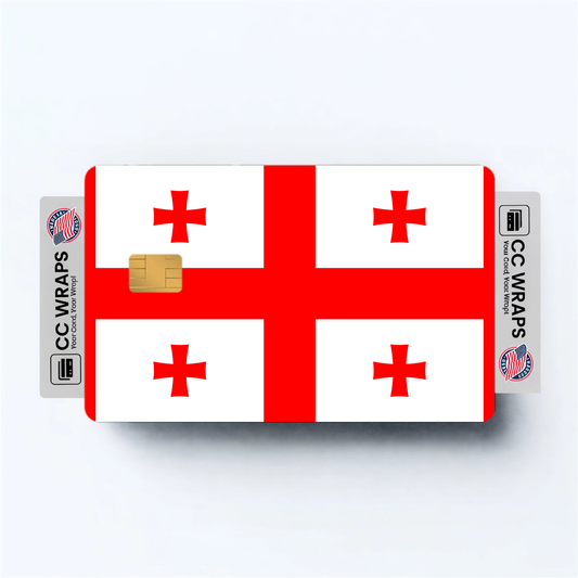 2PK Georgia Flag Credit Card Sticker Skin Vinyl Decal Protector