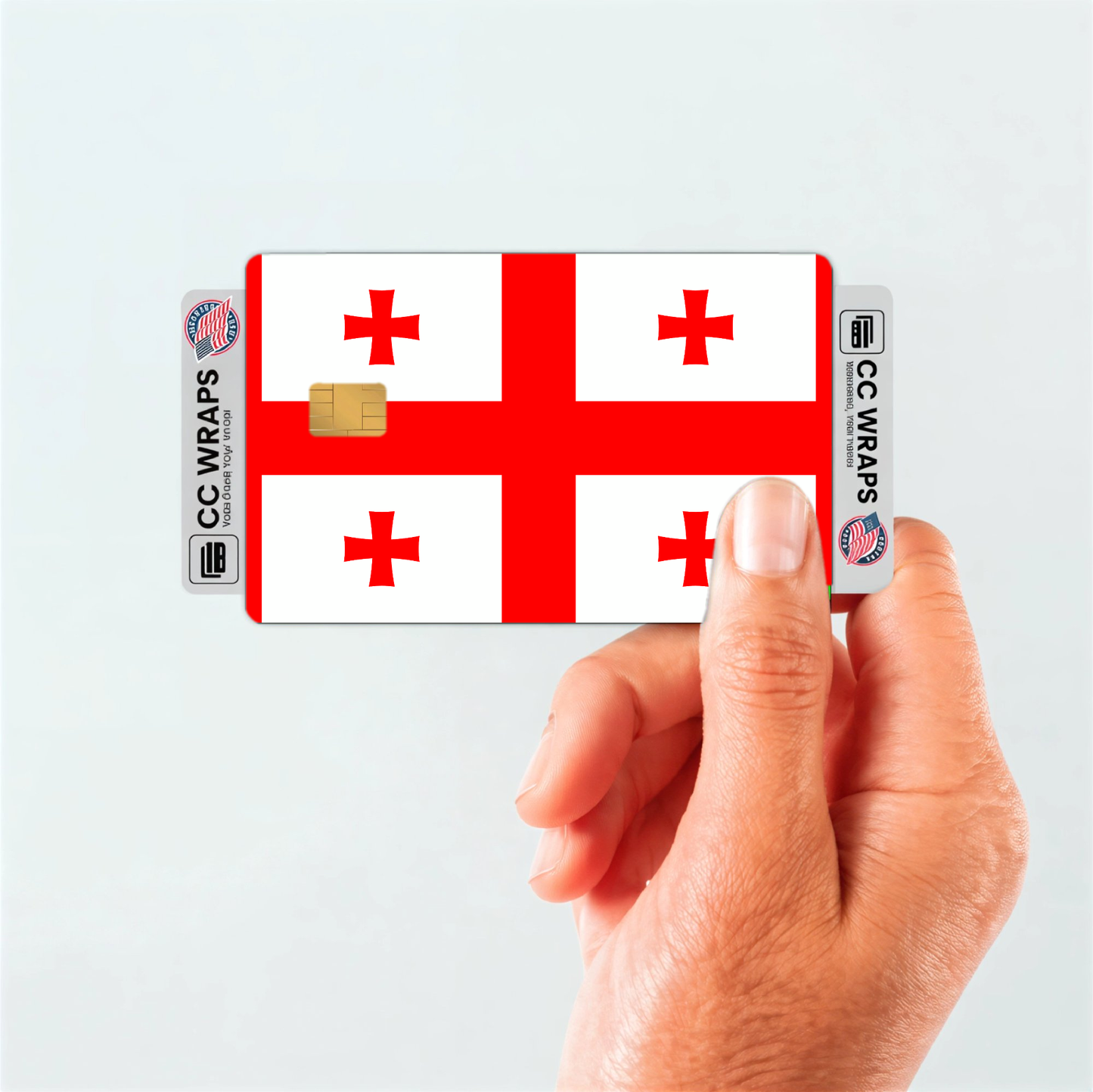 2PK Georgia Flag Credit Card Sticker Skin Vinyl Decal Protector