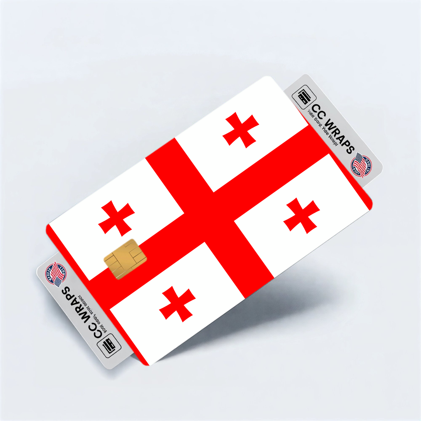2PK Georgia Flag Credit Card Sticker Skin Vinyl Decal Protector