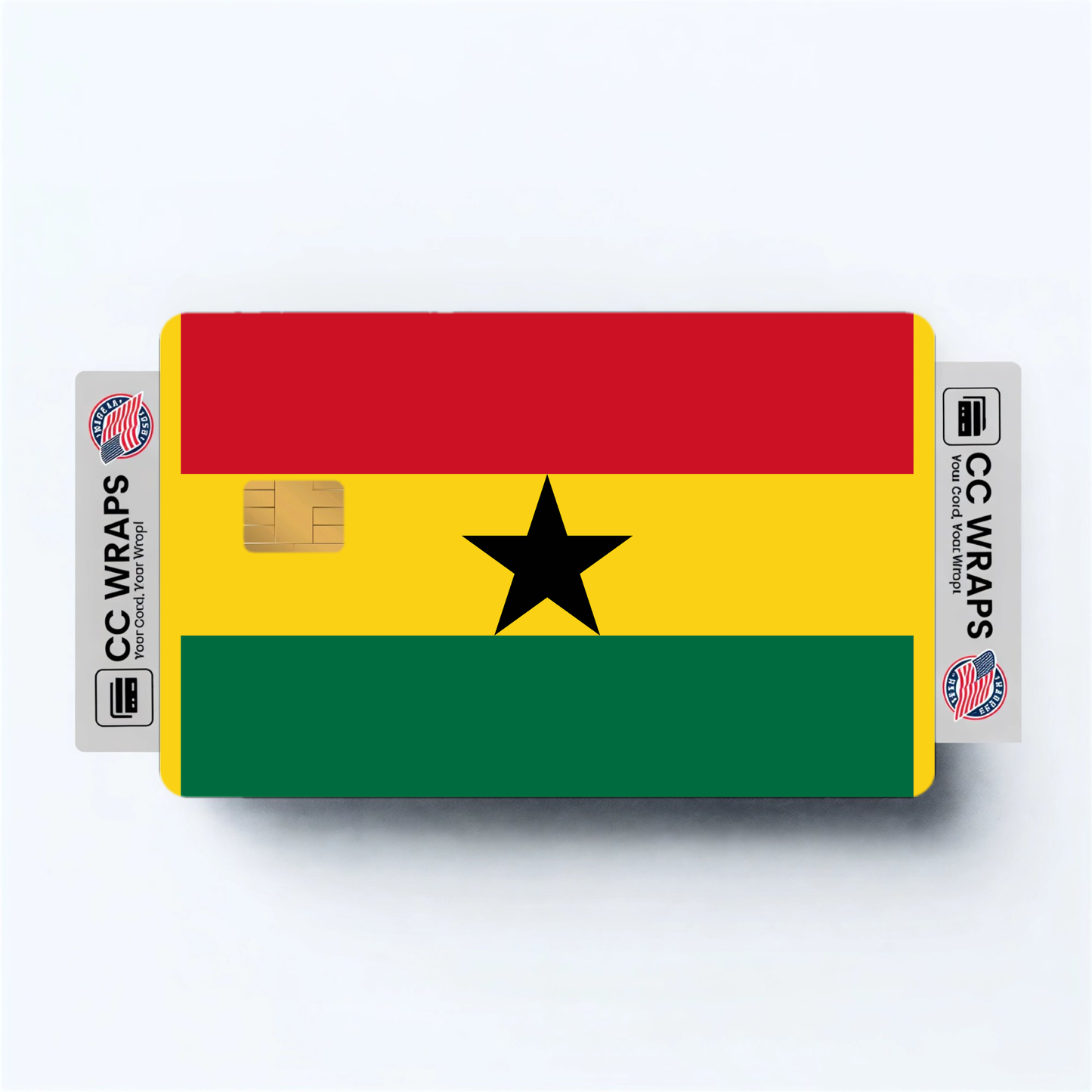 2PK Ghana Flag Credit Card Sticker Skin Vinyl Decal Protector