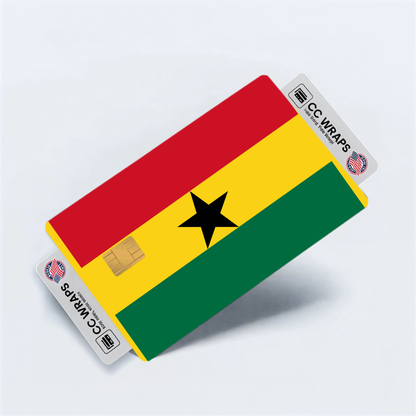 2PK Ghana Flag Credit Card Sticker Skin Vinyl Decal Protector