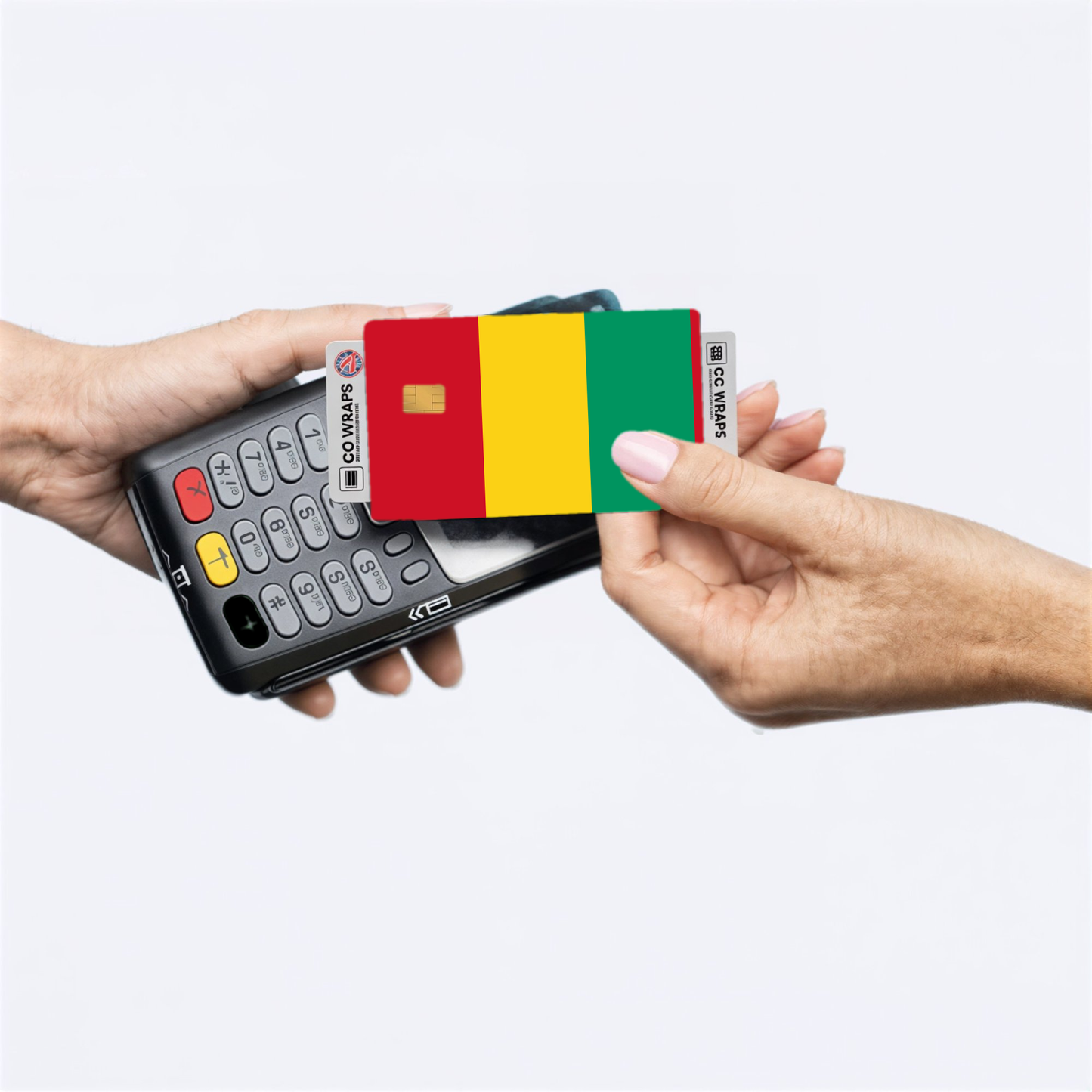 2PK Guinea Flag Credit Card Sticker Skin Vinyl Decal Protector