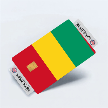 2PK Guinea Flag Credit Card Sticker Skin Vinyl Decal Protector