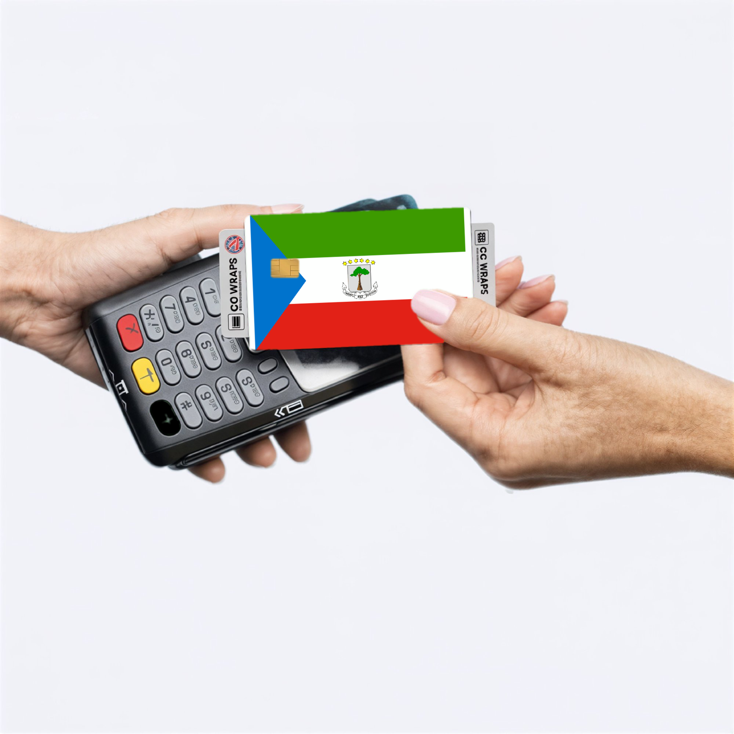 2PK Equatorial Guinea Flag Credit Card Sticker Skin Vinyl Decal Protector