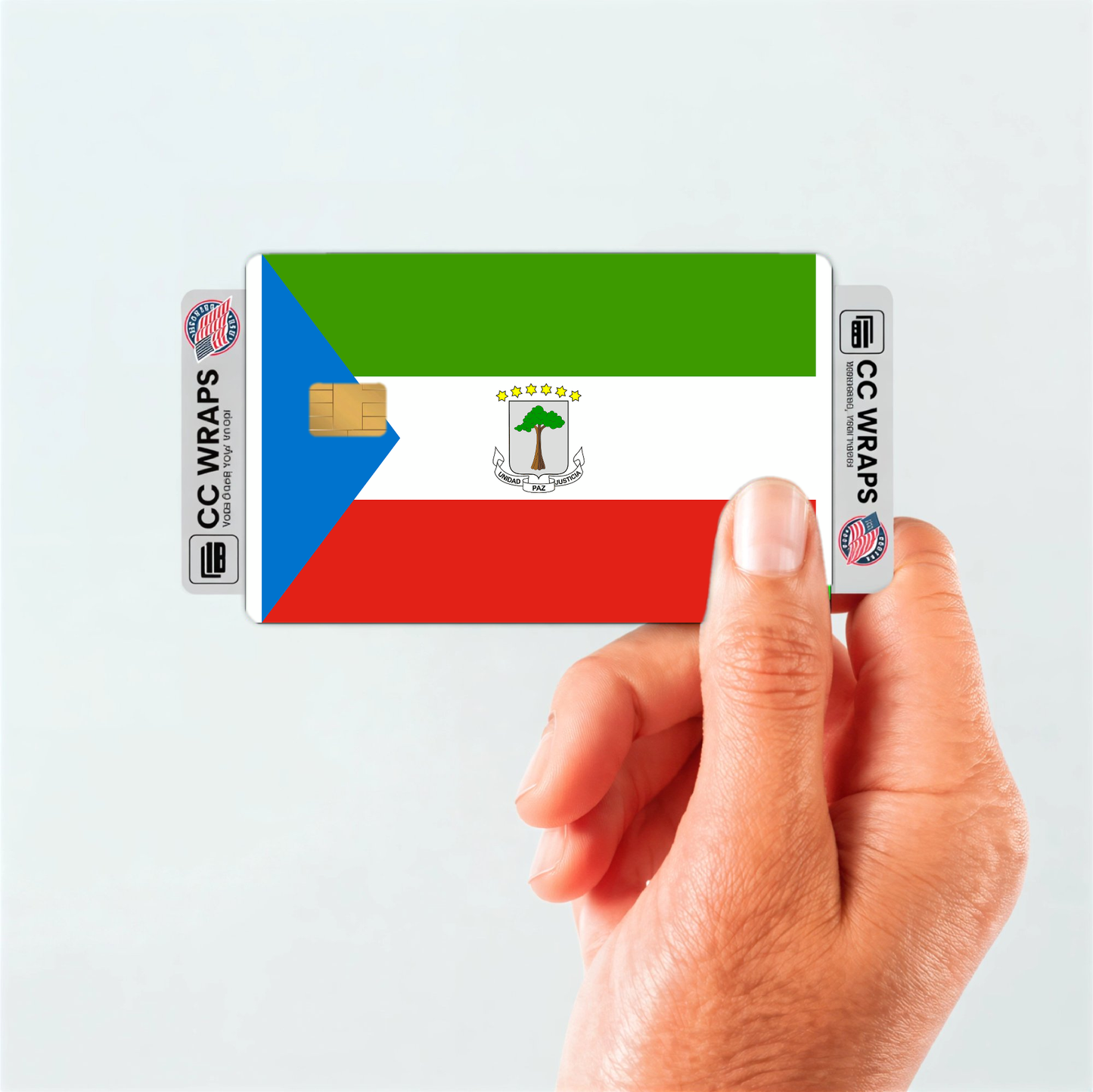 2PK Equatorial Guinea Flag Credit Card Sticker Skin Vinyl Decal Protector