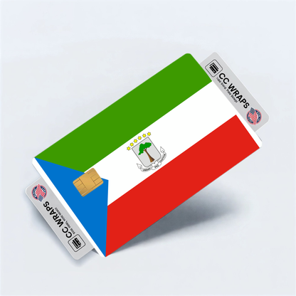2PK Equatorial Guinea Flag Credit Card Sticker Skin Vinyl Decal Protector