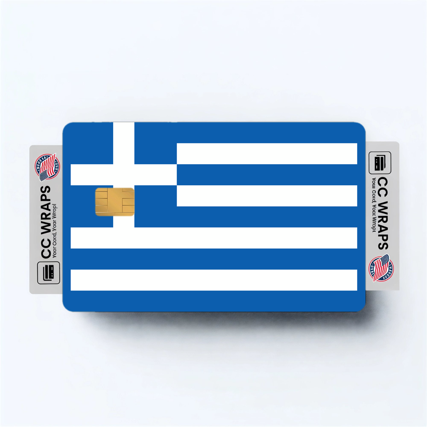 2PK Greece Flag Credit Card Sticker Skin Vinyl Decal Protector