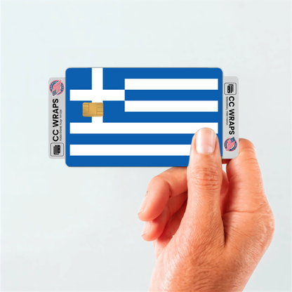 2PK Greece Flag Credit Card Sticker Skin Vinyl Decal Protector
